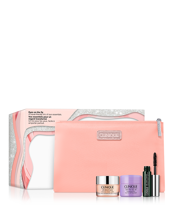 Eye Essentials: Beauty Gift Set, Un trio da viaggio di prodotti essenziali per gli occhi in un&#039;elegante pouch. Valore 60€.